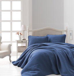 L'essentiel linge de maison Conjunto de doble piqué Liv - Azul oscuro